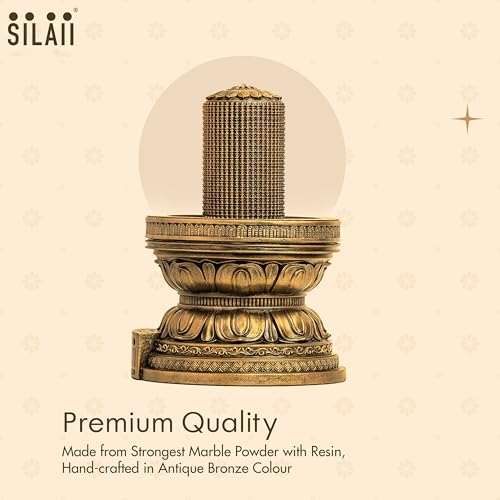 Image of SILAII Resin I 1008 Shiva Lingam Idol 1 Feet | Siva Lingam for Pooja | Shivling Sculpture for Home Temple & Spiritual Gift,