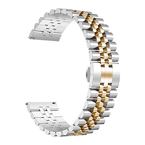 Correa de reloj de metal que no pellizca la piel pulsera acero inoxidable sólido 20mm
