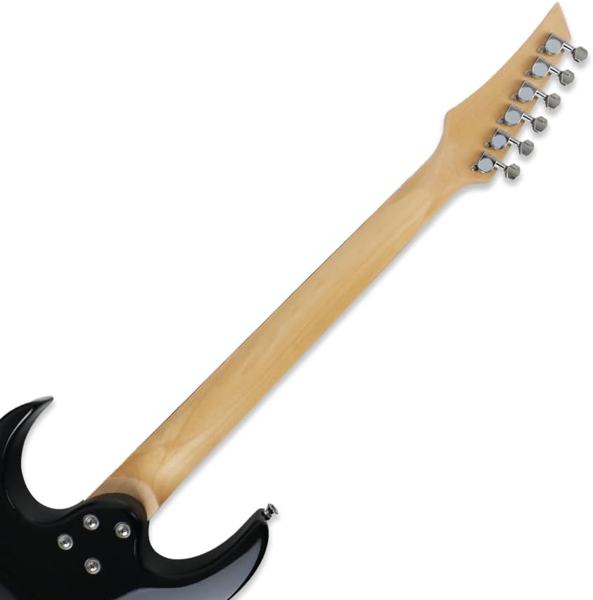 Electric guitar 39'' full size 24F single tremolo HSH pickups maple neck phoenix body 25.5inch scale length glossy black color 1V 1T 5ways toggle for starter beginner party show(SDBK)