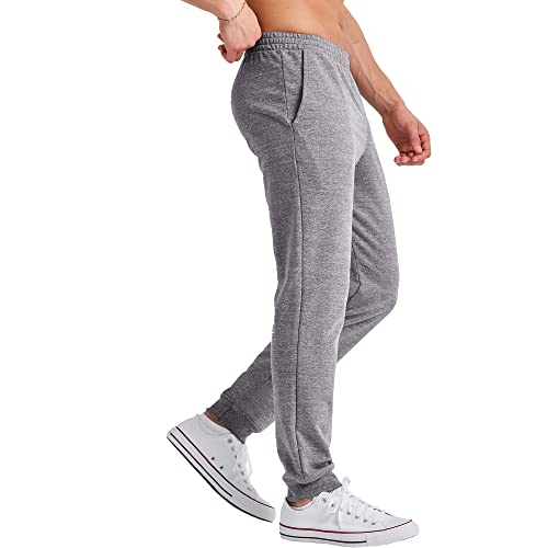 Hanes Men's Originals French Terry Joggers, Lightweight Sweatpants with Pockets, 30" Inseam, Black 50R PE Heather, X-Large4