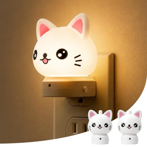 Image of L LOHAS LED Plug in Night Light for Kids, 3D Cute Cat Night Lights