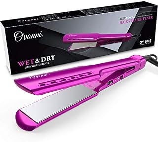 Ovonni Nano Titanium Hair Straightener Dual Voltage 1 3/4 Inch Wide Plate Flat