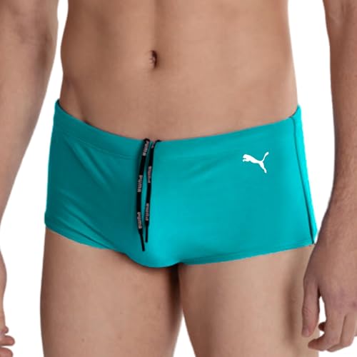 PUMA Sunga Clássica Lateral Larga UV50+ Cordão Ajustável Xtra Life Piscina Praia Adulto Masculino, Turquesa, GG