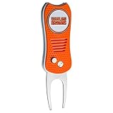 Team Golf NFL Cleveland Browns Switchblade Divot Tool with Double-Sided Magnetic Ball Marker, Features Patented Single Prong Design, Causes Less Damage to Greens, Switchblade Mechanism