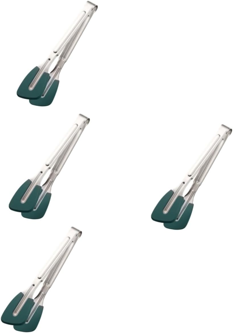 Happyyami 4pcs Food Tongs Barbecue Tongs Grilling Tong Steak Tong Appetizer Tong Metal Tong Korean Grill Tongs Toast Tongs Korean Foods Salad Tongs Stainless Steel Ice Cubes Bread