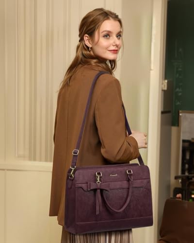Image of LOVEVOOK Laptop Tote Bag for Women,Leather Work Bag, Waterproof Business Teacher Bag,Large Computer Handbag Purse Briefcase,Office Gifts for Women