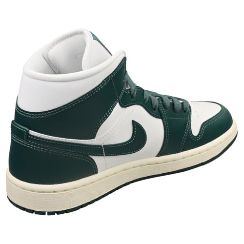 Nike Air Jordan 1 Mid Women's Shoes (BQ6472-133, White/Sail/Oxidized Green) Size 6