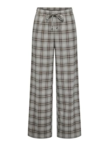 ONLY Onlisadora Life Reg Pull Wide Check PNT, Color Gris., M / 32L