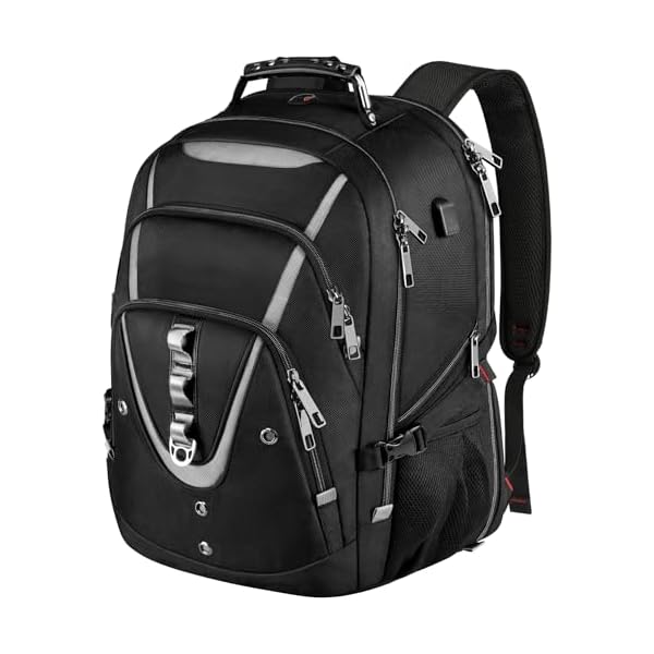 18.4 Laptop Backpack for Men, 55L-60L Extra Large Gaming Laptops Backpack with USB Charger Port, TSA Friendly Flight Approved RFID Anti-theft Pocket, Water Resistant Suiltable for Travel Business Work