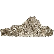 Parklynn Traditional Wall Teester | Metallic Platinum Tones | Royal Resin Bed Crown Creates a Lavish Canopy with your Window Curtain Panels or Sheer Drapery | Classic Scrollwork and Medallion Design