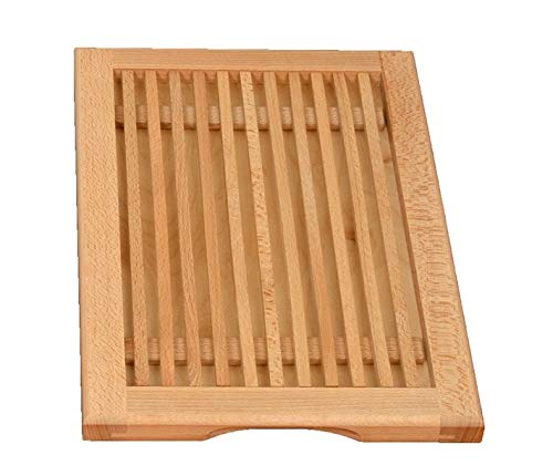 Tagliere Per Il Pane Legno Di Faggio 30 x 43 x 2,5 cm Con Raccoglibriciole