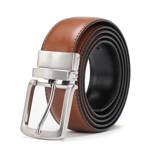 Ceinture en cuir de vache double face réglable idéale pour le bureau et les voyages