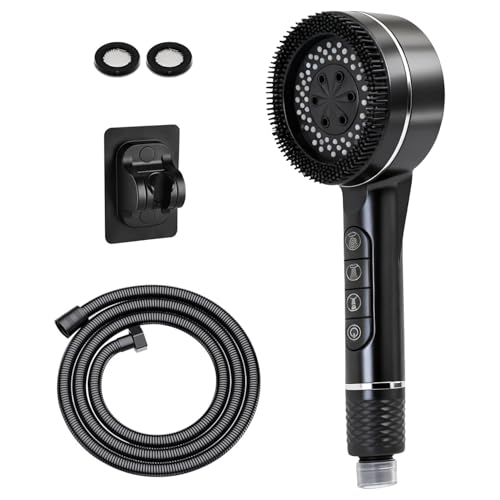 Soffione Doccia Anticalcare, Doccino per Doccia con Tubo da 1,5M,