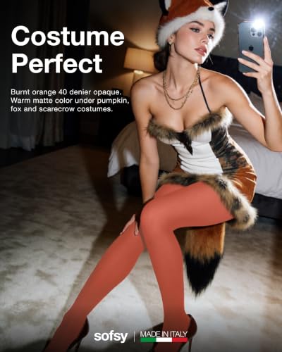 Image of sofsy Italian Rip-Resistant 40 Den Opaque Tights for Women