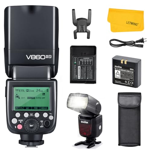 Godox Ving V860II-S 2.4G TTL Li-on Batería Cámara Flash Speedlite para Sony HVL-F60M,HVL-F43M, HVL-F32M(V860II-S)