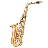 - Mano de obra de calidad: tiene buena hermeticidad, no es fácil de filtrar y el sonido es más transparente, principiantes de instrumentos de saxo y amantes del saxo. Tornillos de llave ajustables y reposapiés de metal, las posiciones precisas de los orificios de sonido permiten que los dedos del jugador descansen cómodamente