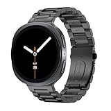 MoKo Cinturino in Metallo Compatibile con Samsung Galaxy Watch 8 40mm 44mm/Galaxy Watch 8 Classic 46mm, Cinturino di Ricambio in Acciaio Inossidabile per Uomini Donne, Nero