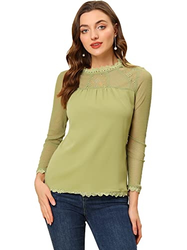 Blouse Allegra K en dentelle et mousseline pour femme