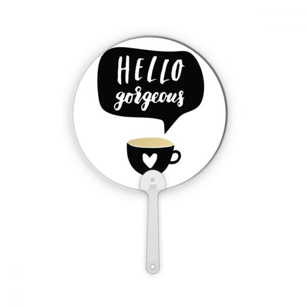 Éventail rond en plastique Hello Gorgeous pour se rafraîchir en été avec style