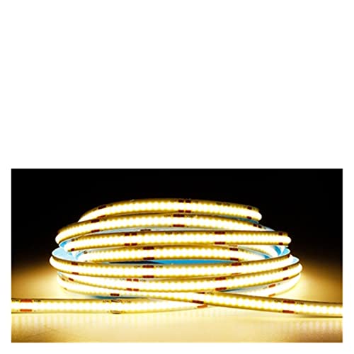 Tira de luces LED COB 8 mm 320 LEDs/m 24V blanco cálido 3000K