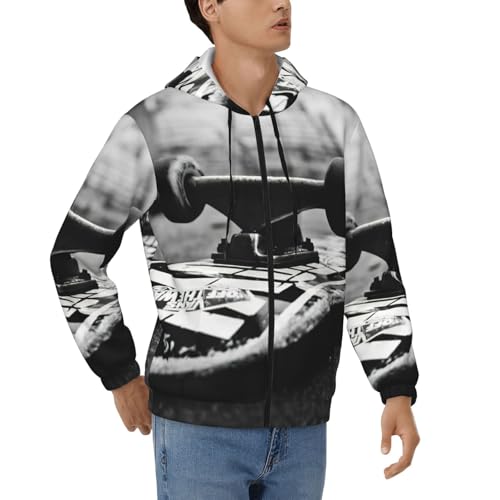 Sweat à capuche zippé homme EdWal au style Skate Boards Print décontracté