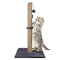 Trintion 74cm 29'' Cat Scratching Post Scratcher Post Cat Claw Scratcher With 360° Rotatable Scratch Pole Cat Toys For Indoor Cats Square Sisal Pole Carpet Covered Heavy Base (Grey)