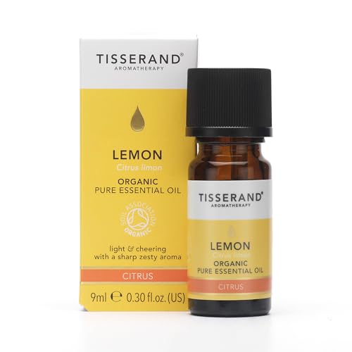Tisserand Aromatherapy ,Lemon - Organic Essential Oil ,Massage Oil, Aromatherapy Oil , Skin Oil, Oil For Diffuser ,100% Natural Pure Essential Oils ,9ml