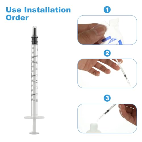 LOPYXBR 200 Stück 1ml Kolostrum Spritze, Einwegspritzen 1ml Spritze Steril, Spritzen 1ml ohne Nadeln Einzelverpackung für wissenschaftliche Labore, Gießen, Nachfüllen, Füttern von Haustieren