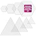 Hexagon & Triangle Quilting Template Set 4", 3", 2", 1" 1/4" Seam Allowance, 1/8" Acrylic