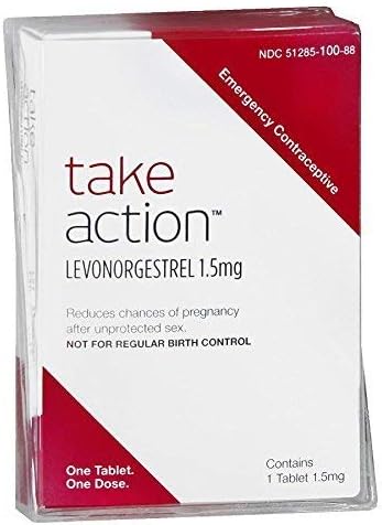 Take Action Emergency Contraceptive *Compare to Plan B* Levonorgestrel 1.5 mg 2 Pack = 2 Tablets