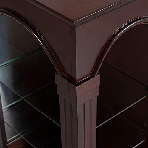 CHADIOR TV Stand for Up to 55\" Entertainment Center for Flat Screen with Tempered Glass Storage Shelves for Living Room, Walnut - Thumbnail 2