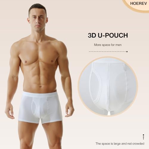 Hoerev Pack of 4,Men's Trunk Briefs Underwear Comfortable and Breathable Boxers,S2