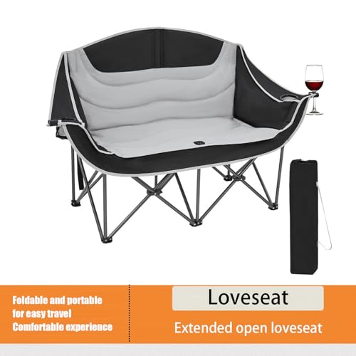 Chaise de camping double pliable portable et résistante avec sac - 8