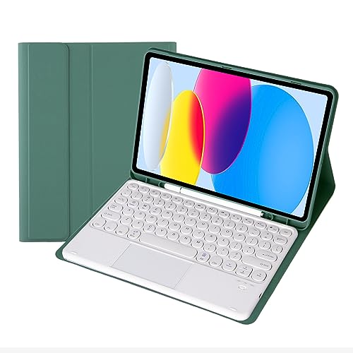 Keyboard Case for Samsung Galaxy Tab S9 Plus 12.4 Inch (X810/X816B/X818U) with S Pen Holder, Slim Lightweight Stand Cover with Detachable Wireless Bluetooth Keyboard,Deep Green