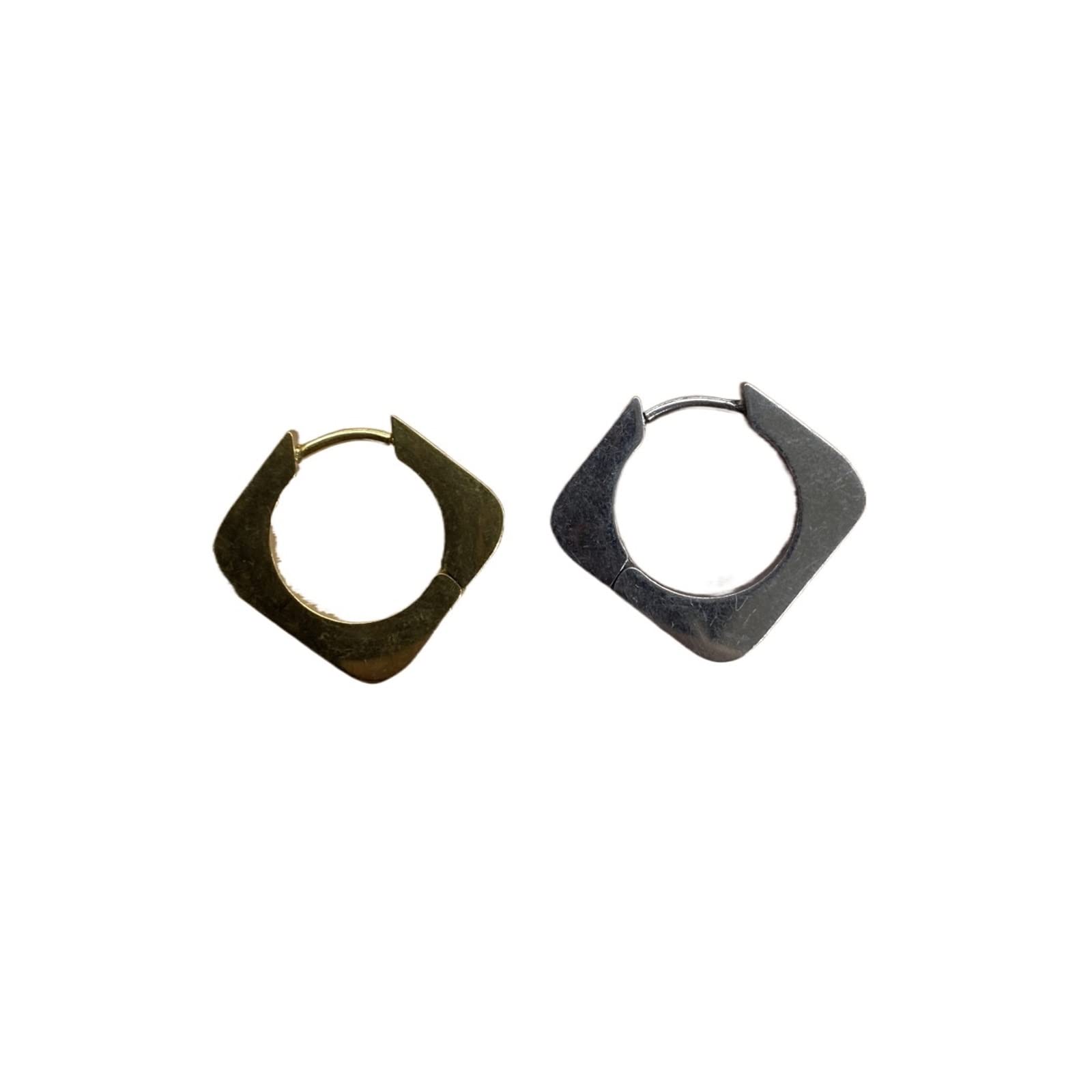 HJMMHX Pendientes de Mujer Pendientes de aro de Color Dorado y Plateado Pendientes de aro pequeños de Acero Inoxidable Pendientes rectangulares de triángulo geométrico Pendientes