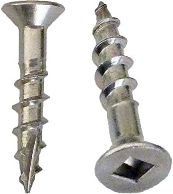 #8 x 1" Stainless Deck Screws, (100 Pack), Square Drive, Type 17 Wood Cutting Point, by Bolt Dropper, 18-8 (305) Stainless Steel, Hidden Fasteners
