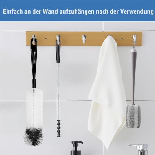 Foto von 9 Stück Flaschenbürsten, 42cm Langer Griff Reinigungsbürste mit Flaschenbürste Schwamm Flaschenreiniger Gläserbürste für Babyflaschen Milchflaschen Glaskaraffe