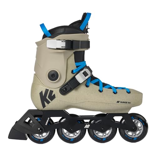 K2 Skate Surge 84 Hardboot Inline Skates, Khaki/Blue, Size 9 by K2 - Image 4