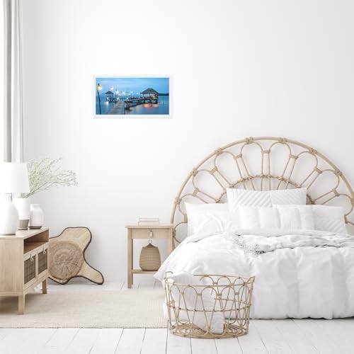 Image of JCJMY 10x20 Picture Frame White for Wall Hanging, Wall Mounting Horizontally or Vertically, 10 x 20 Wall Gallery Poster Photo Frame with Shatter Resistant Plexiglass, White