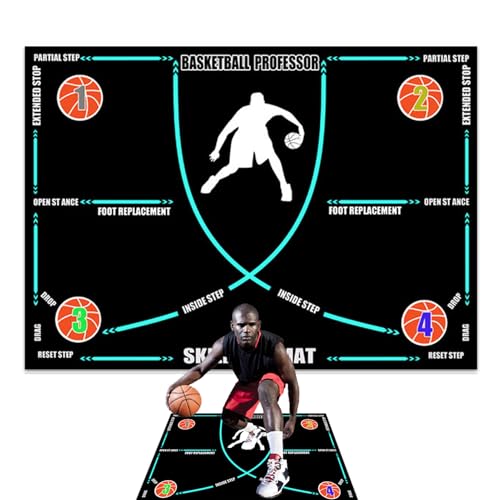 Alfombrilla de baloncesto portátil para mejorar el juego de piernas en el salón