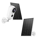 Security Camera Outdoor Wireless WiFi, ZUMIMALL Solar Powered Surveillance Camera with Rechargeable...