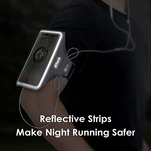 JETech Cell Phone Armband Case for Apple iPhone SE(2020)/11/11 Pro/XR/XS/X/8 Plus/7 Plus/8/7/6s/6, Samsung Galaxy S10/S9/S9+, Adjustable Band, w/Key Holder and Card Slot, for Running, Walking, Hiking