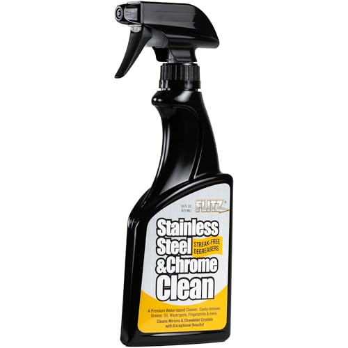 Flitz Stainless Steel Cleaner and Polish For Appliances, Streak Free Shine for Refrigerators, Dishwashers, Sinks, BBQ Grills, Ovens and More, 16 oz
