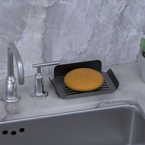 Anyhi Bar Soap Holder For Shower Wall, Aluminum Black Shower Soap Dish With Drain, Self Adhesive Bar Soap Tray For Kitchen Sink Bathroom,Keep Soap Bars Dry #TOP3