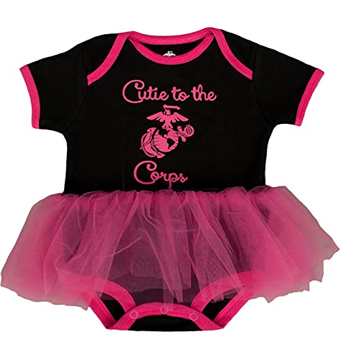 Image of Baby Girl's Precious TUTU Bodysuit With Marine Corps Logo (3-6 Months)