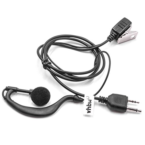 vhbw Auriculares estéreos con tecla de Respuesta de Llamada para Equipos Radio Compatible con...