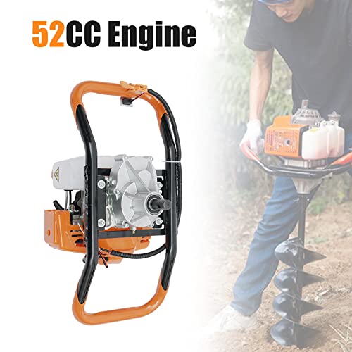 Yiponyt 52Cc Gas Powered Post Hole Digger Borer Fence Ground Drill Earth Auger Post Hole Digger 2-Stroke, (Single Cylinder, Air-Cooled) #TOP1
