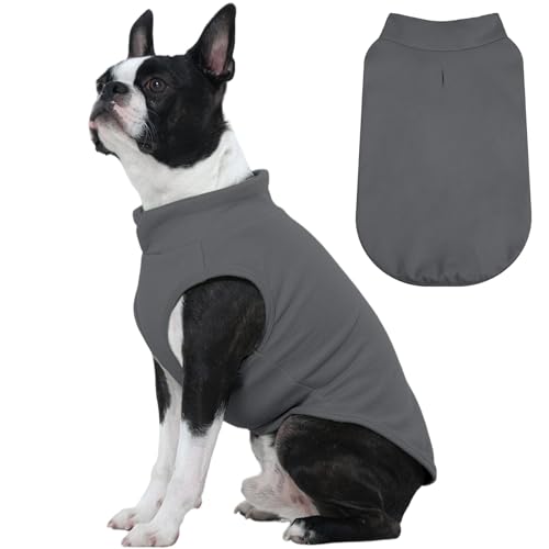FUAMEY Dog Fleece Vest for Large Dogs,Warm Stretchy Dog Sweatshirts Pullover with Leash Hole Dogs Sweater Soft Pet Turtleneck Cozy Pet Vest Lightweigh