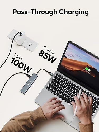 Image of CableCreation 6-in-1 USB C Hub Multiport USB-C Adapter(Lite Series),Type C Docking Station Dongle,4K HDMI Output,USB 3.0 /2.0 Ports,100W Power Delievery,SD /TF Cards Reader for MacBook Pro /Air,Iphone 15