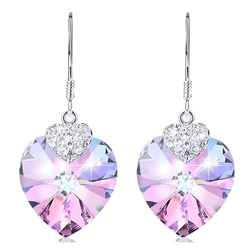 Collar de corazón morado de amatista para lucir en cenas y eventos especiales 3
